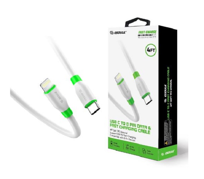 CABLE C TO IPHONE PLASTIC ESOULK (WHITE)